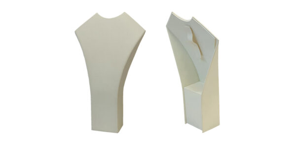 Elegante espositore per collane colore crema materiale ecopelle naturale made in italy